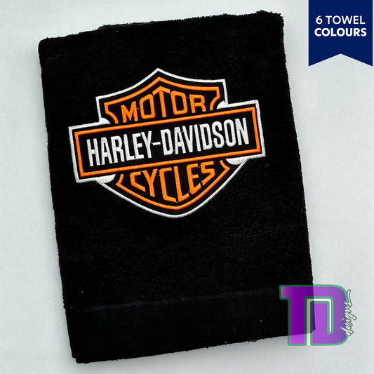 Harley Davidson motorbike Embroidered Bath Sheet Towel