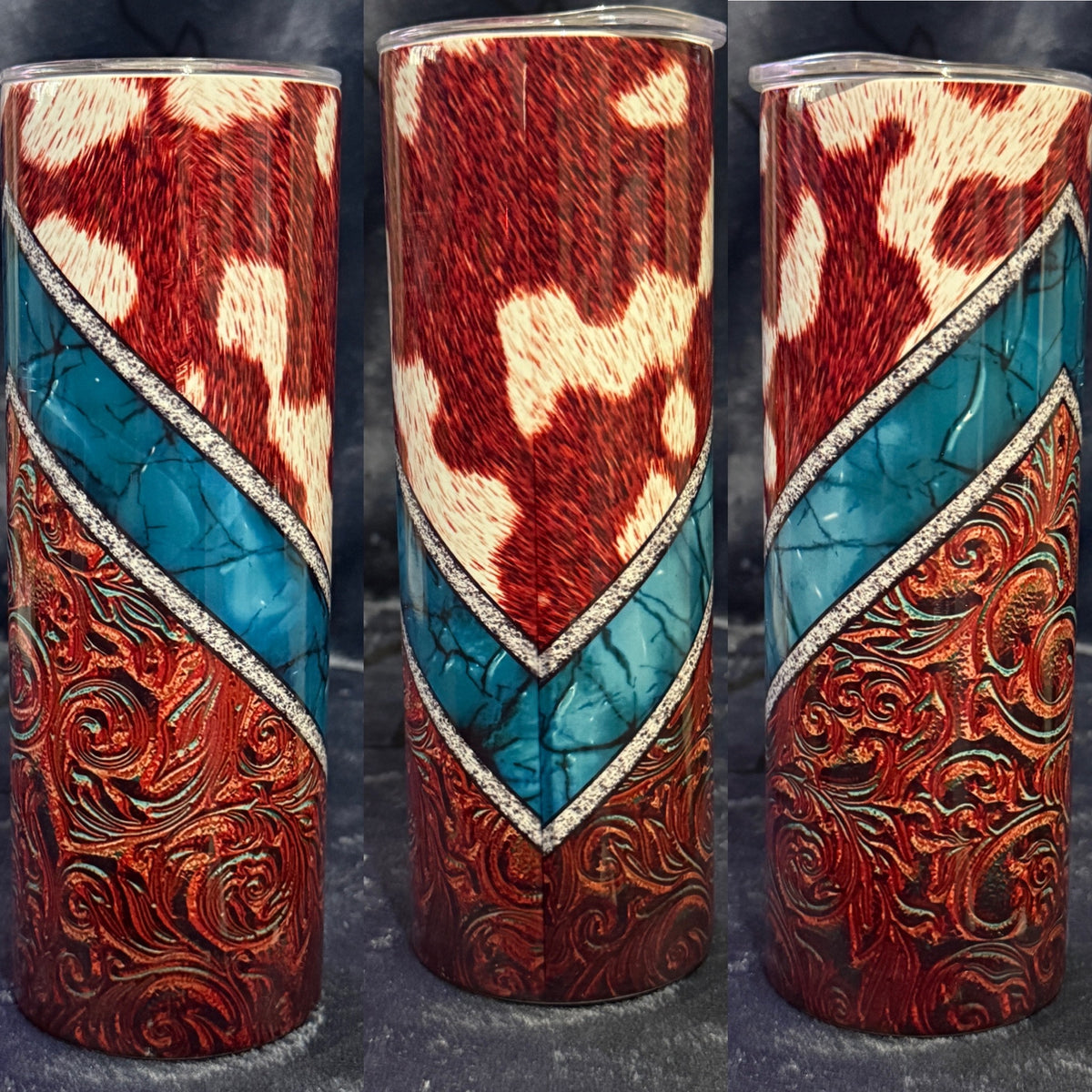 cow hide and leather 1 Tumbler