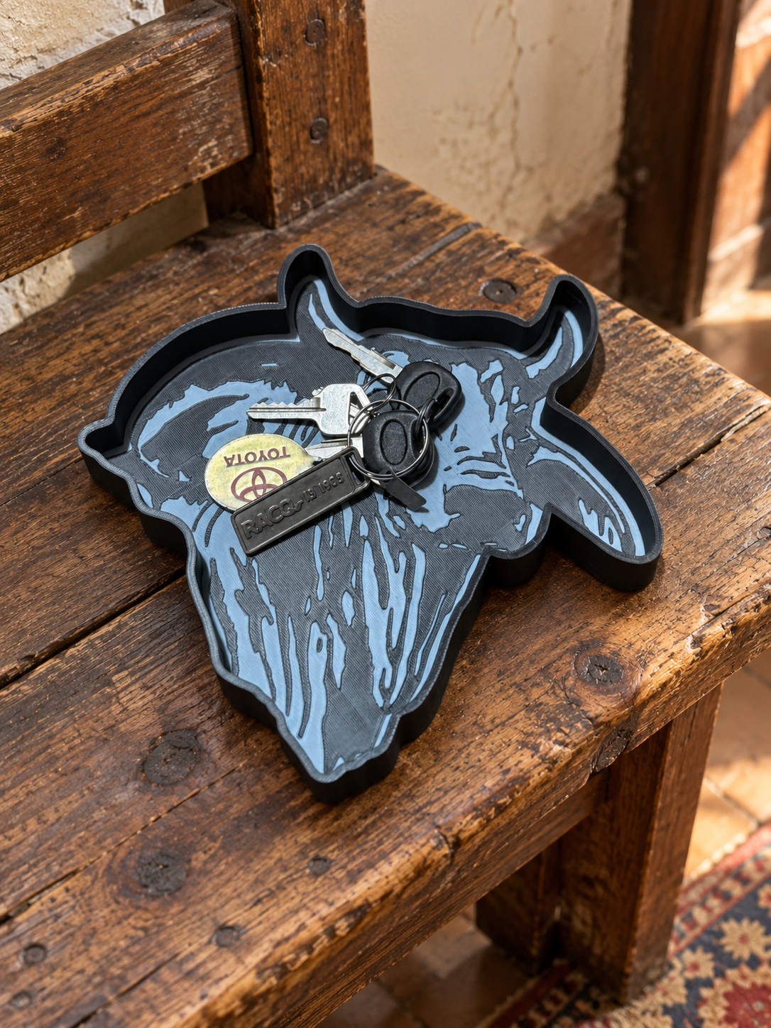 Brahman Bull Cow head trinket tray