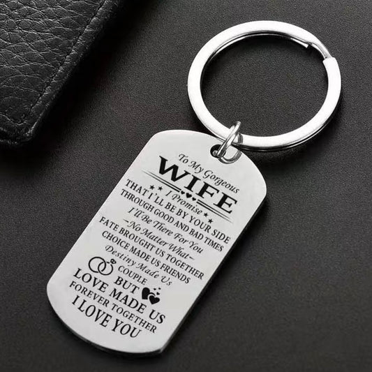 My gorgeous wife i love you Metal Keyring