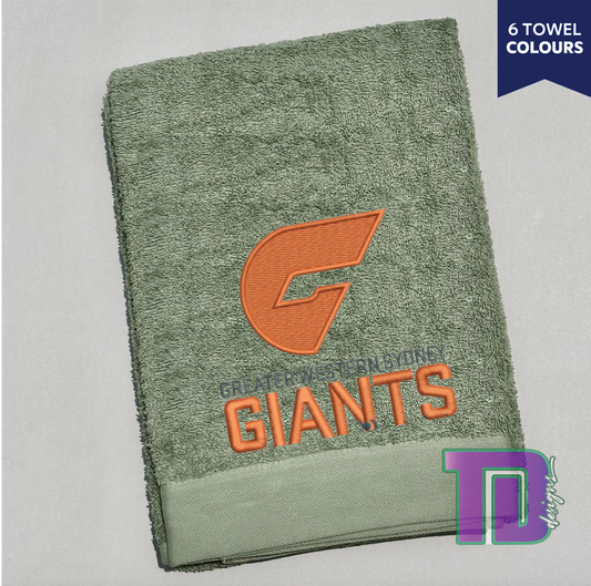 GWS Giants AFL State of Origin Embroidered Bath Sheet Towel