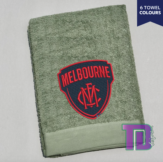 Melbourne AFL State of Origin Embroidered Bath Sheet Towel
