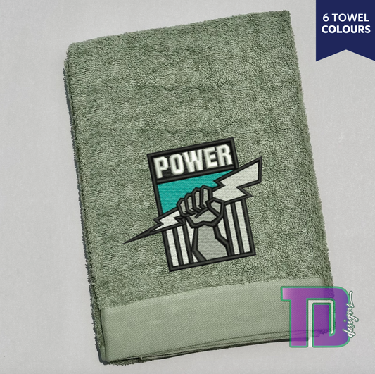 Port Adelaide Power AFL State of Origin Embroidered Bath Sheet Towel
