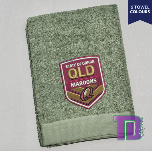 Queensland Maroons NRL State of Origin Embroidered Bath Sheet Towel