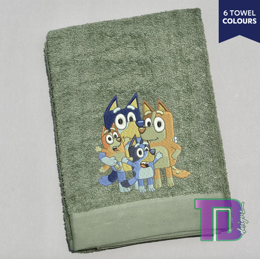 Bluey Bingo Family Embroidered Bath Sheet Towel