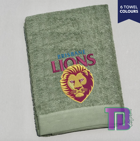 Brisbane Lions AFL State of Origin Embroidered Bath Sheet Towel