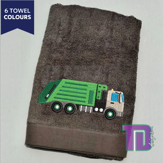 Garbage truck Embroidered Bath Sheet Towel