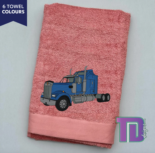Kenworth W Model truck Embroidered Bath Sheet Towel