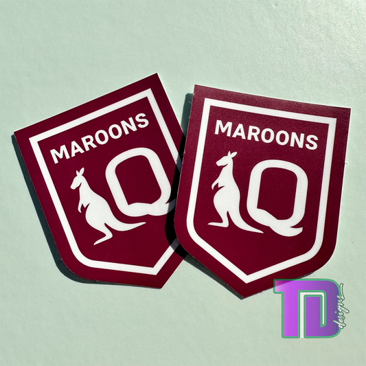Maroon Kangaroo Shield State of Origin Rugby decal sticker