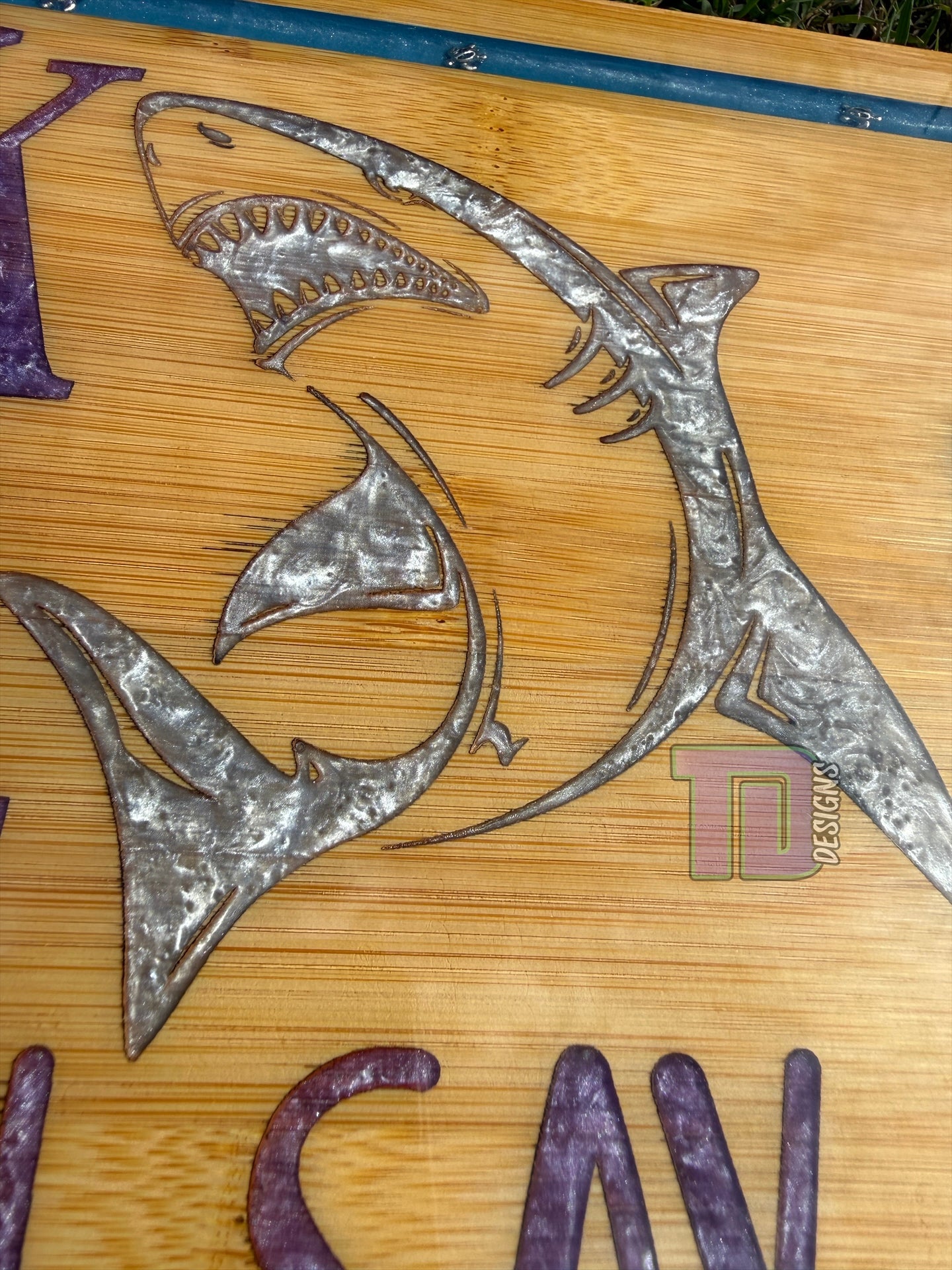 Shark coochie board epoxy serving charcuterie chopping board