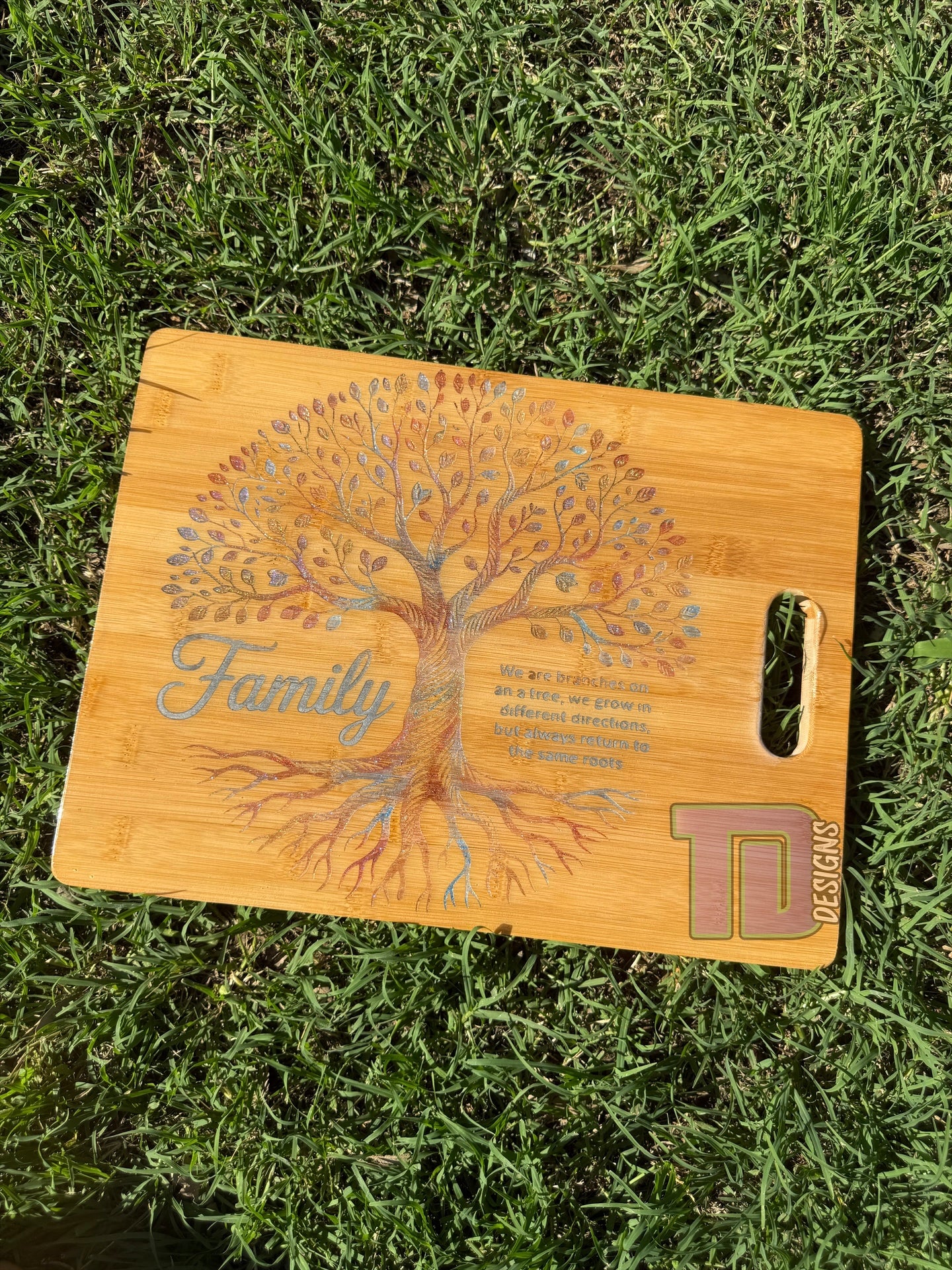 family tree epoxy serving chopping board