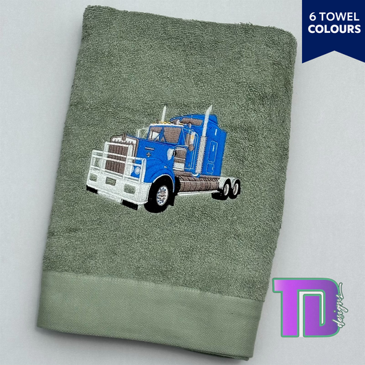 Kenworth Truck Prime Mover Embroidered Bath Sheet Towel