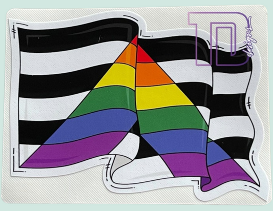 Straight Ally Waving pride flag decal sticker