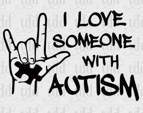 I Love Someone With Autism Puzzle Piece decal sticker