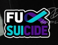 Fuck suicide ribbon decal sticker