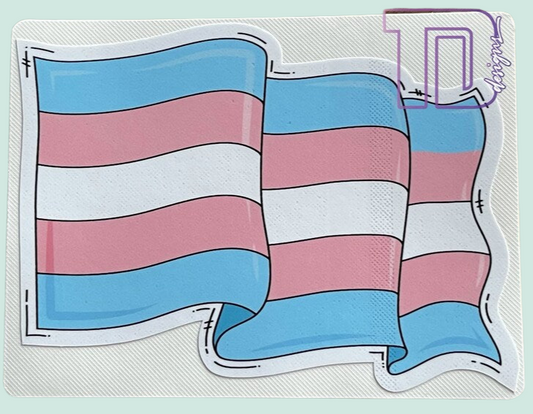 Transgender Waving pride flag decal sticker