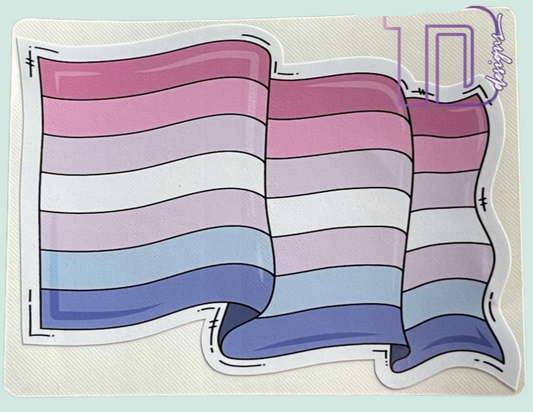 Bigender Waving pride flag decal sticker