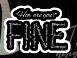 How are you? I’m fine ribbon decal sticker