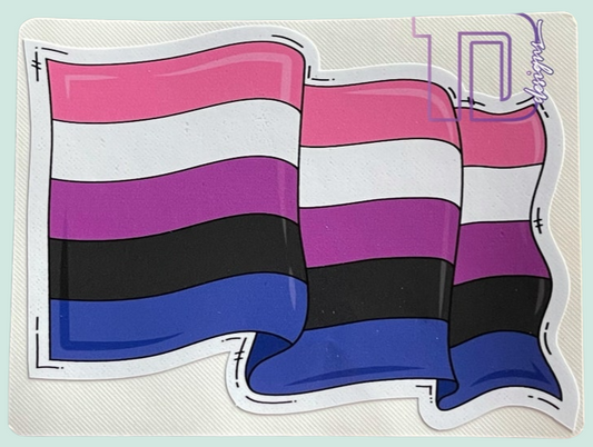 Gender fluid Waving pride flag decal sticker