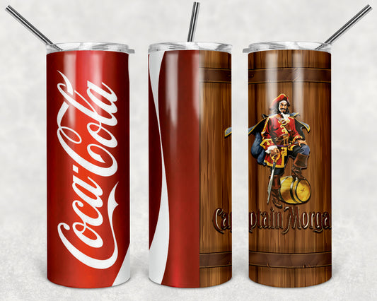Coca Cola and Captain Morgans rum Tumbler