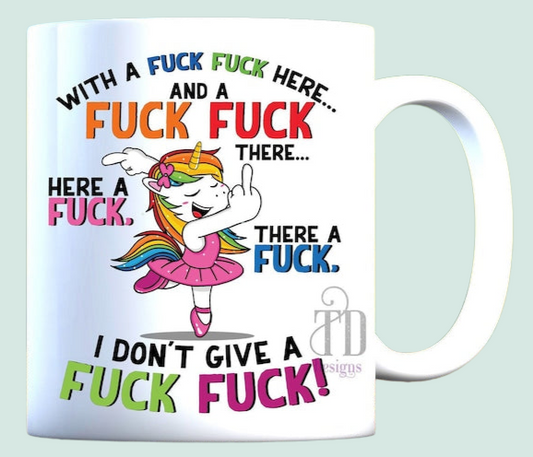 Fuck fuck here unicorn mug