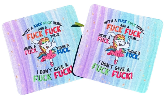 Fuck fuck unicorn drink coasters