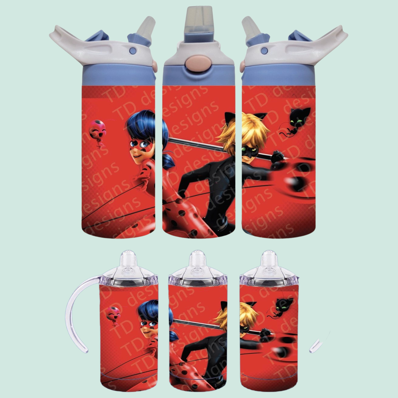 Miraculous Tales of Ladybug Cat Noir sippy cup drink bottle