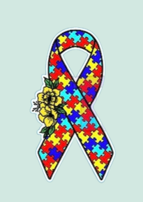 Autism awareness ribbon decal sticker