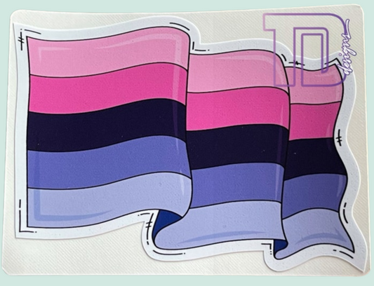 Omnisexual Waving pride flag decal sticker