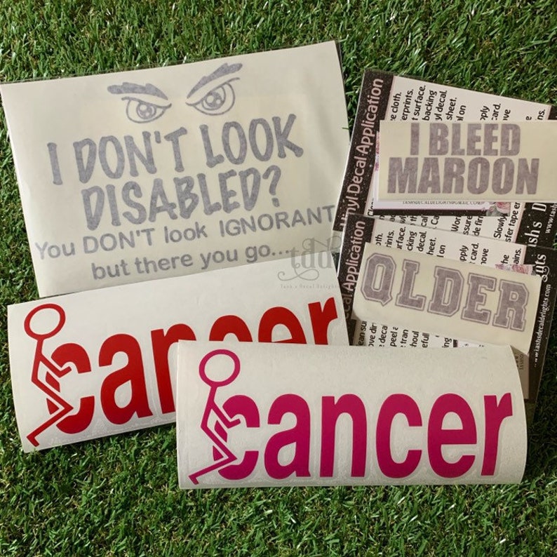 fuck off u cancer Stick figure decal sticker