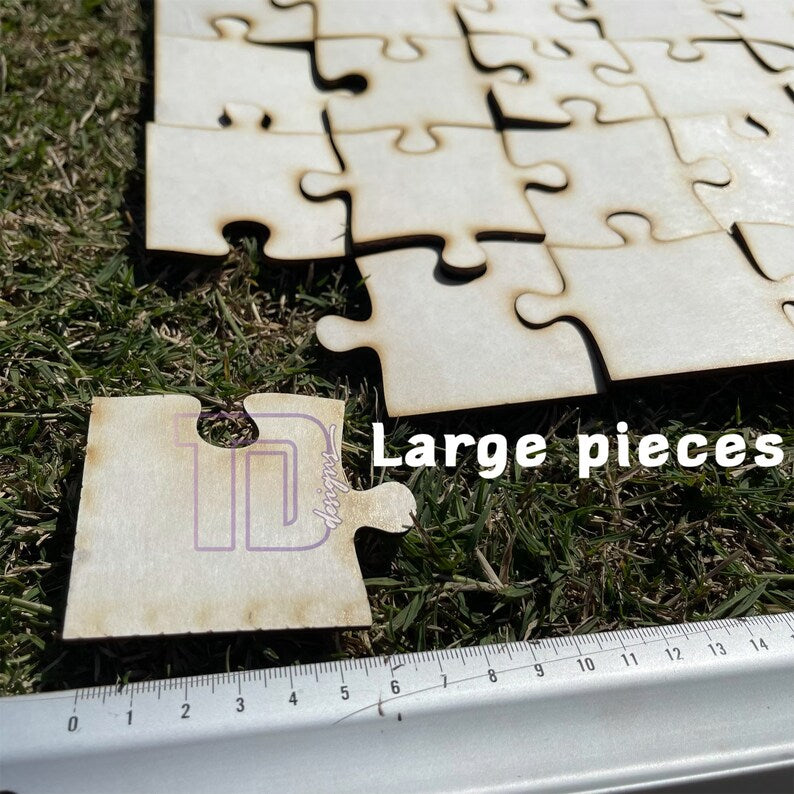 Wooden puzzle jigsaw guest book wedding birthday christening baby shower engagement party present gift