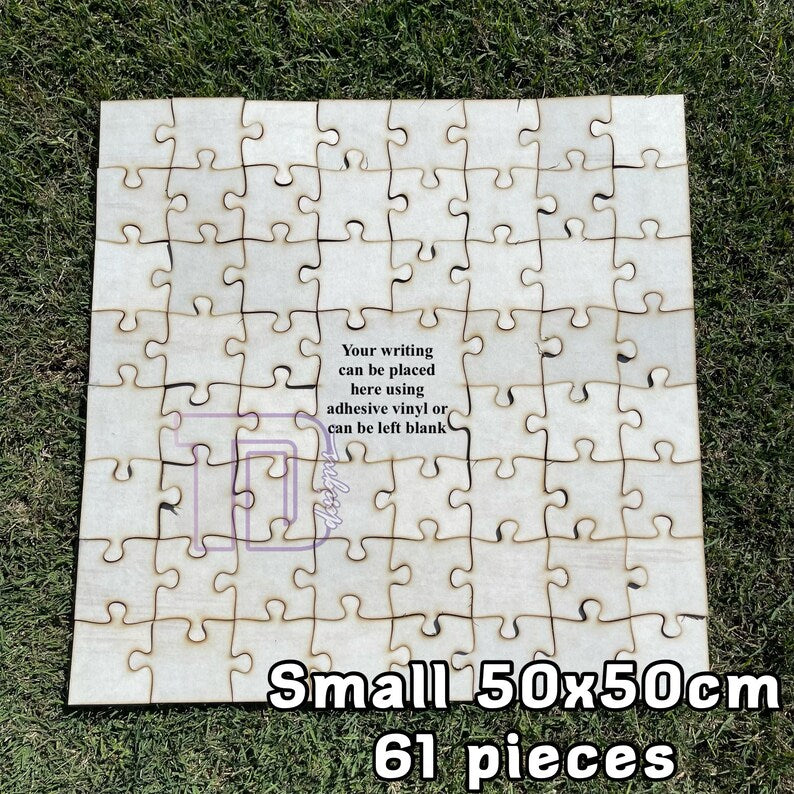 Wooden puzzle jigsaw guest book wedding birthday christening baby shower engagement party present gift