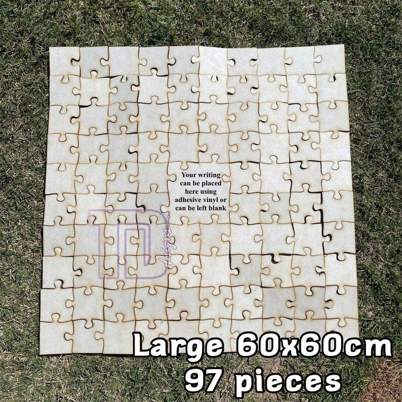 Wooden puzzle jigsaw guest book wedding birthday christening baby shower engagement party present gift