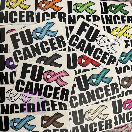 Fuck cancer ribbon decal sticker