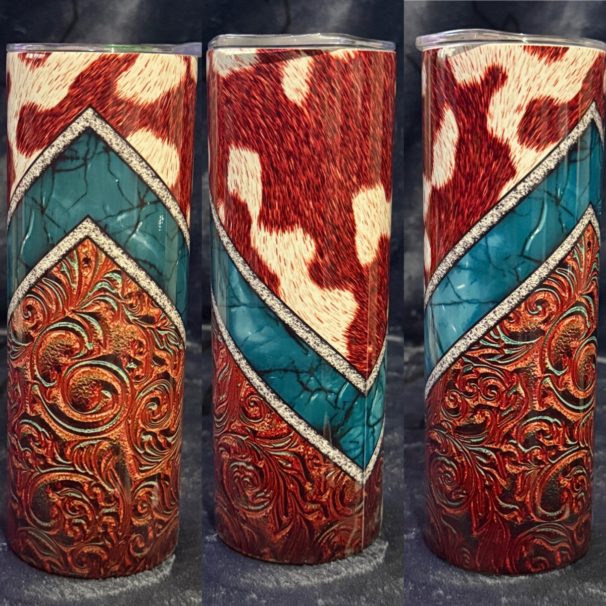 cow hide and leather 2 Tumbler