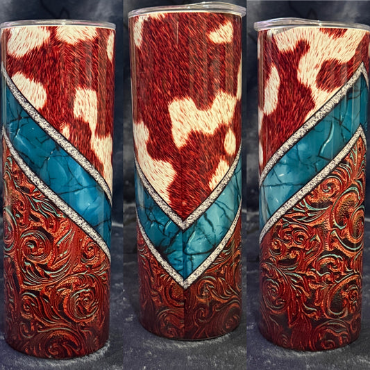 cow hide and leather 1 Tumbler