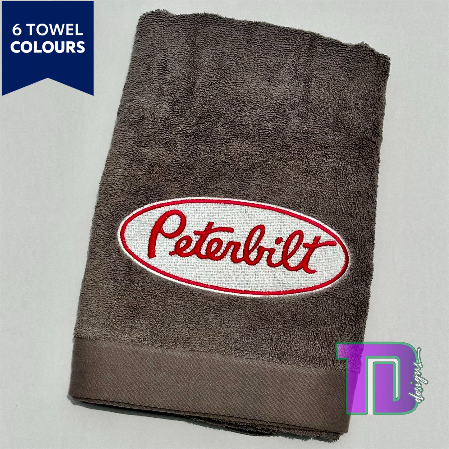 Peterbilt Truck logo Embroidered Bath Sheet Towel