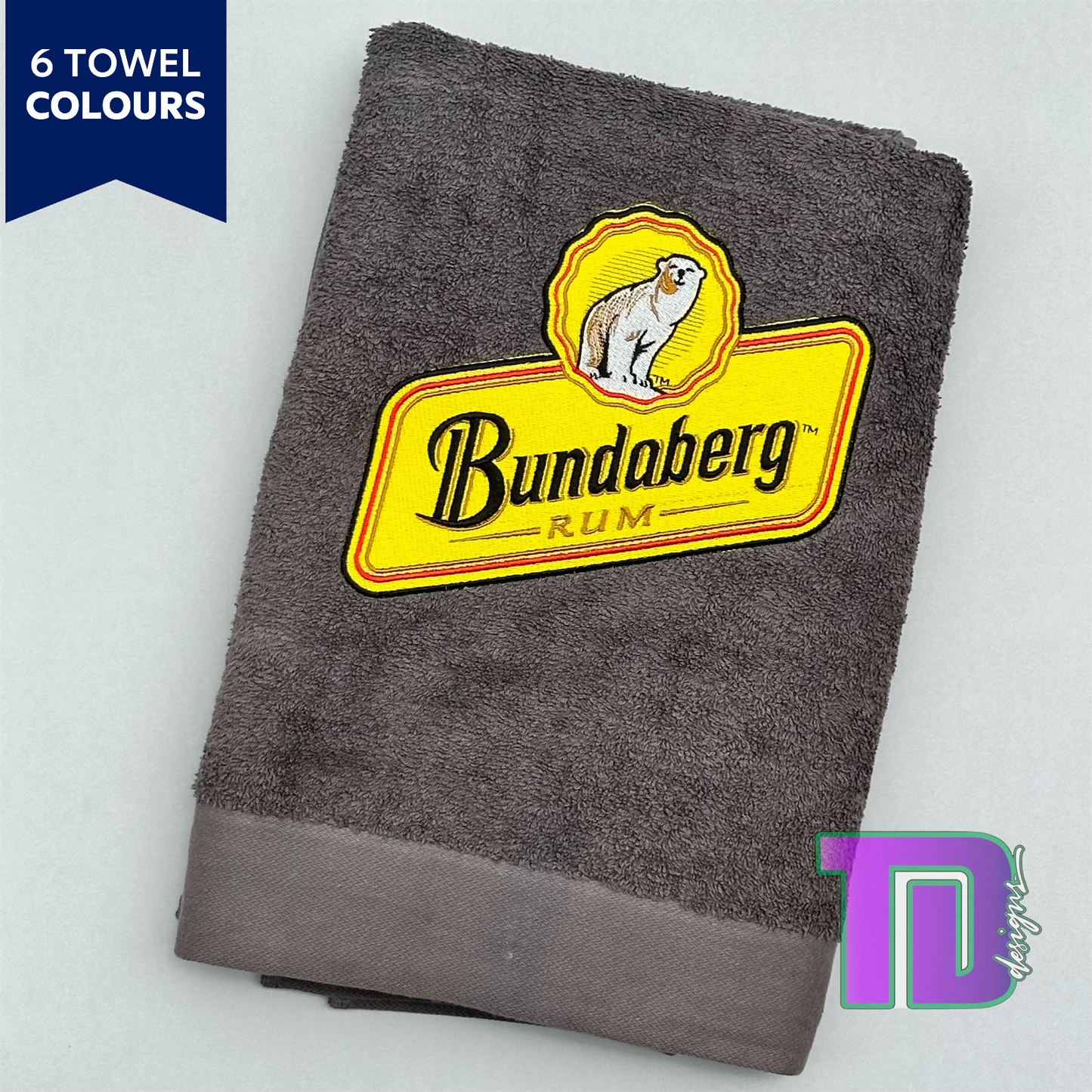 Bundaberg Bundy Rum Embroidered Bath Sheet Towel