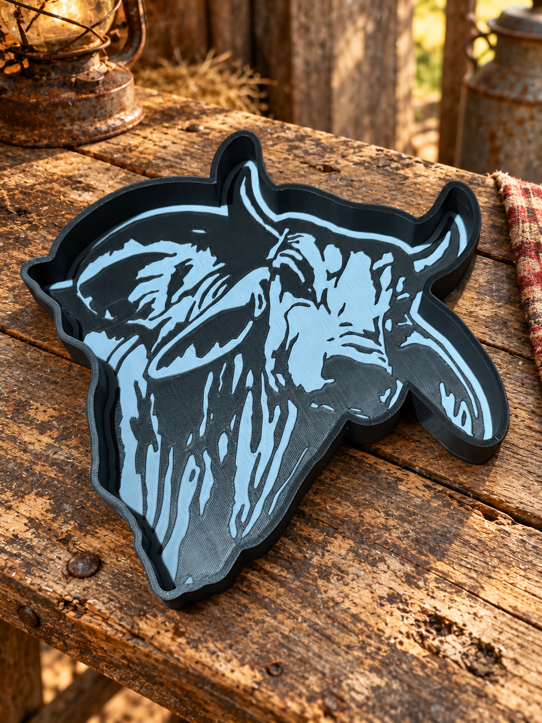 Brahman Bull Cow head trinket tray