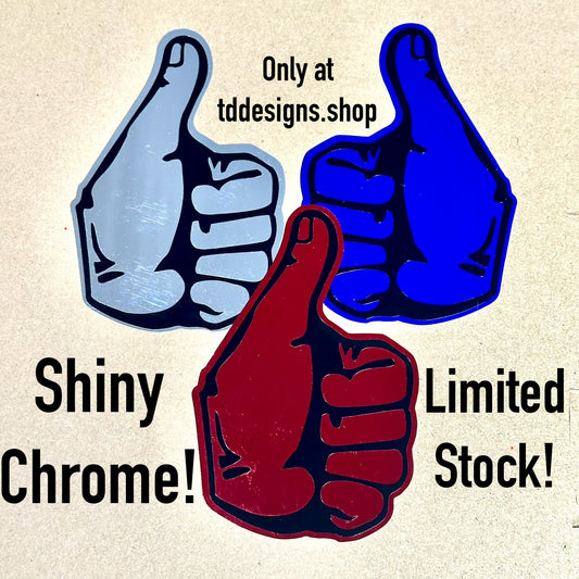 Chrome Shiny Thumbs up decal sticker
