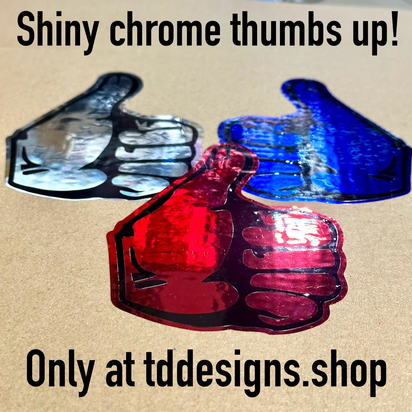 Chrome Shiny Thumbs up decal sticker