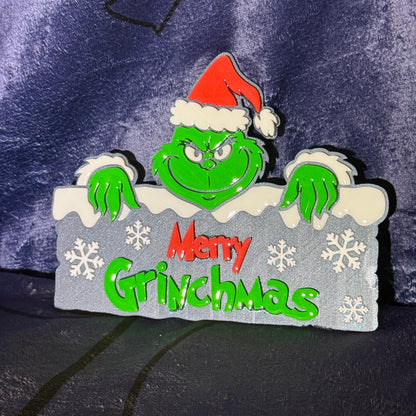 Grinch Merry Christmas sign