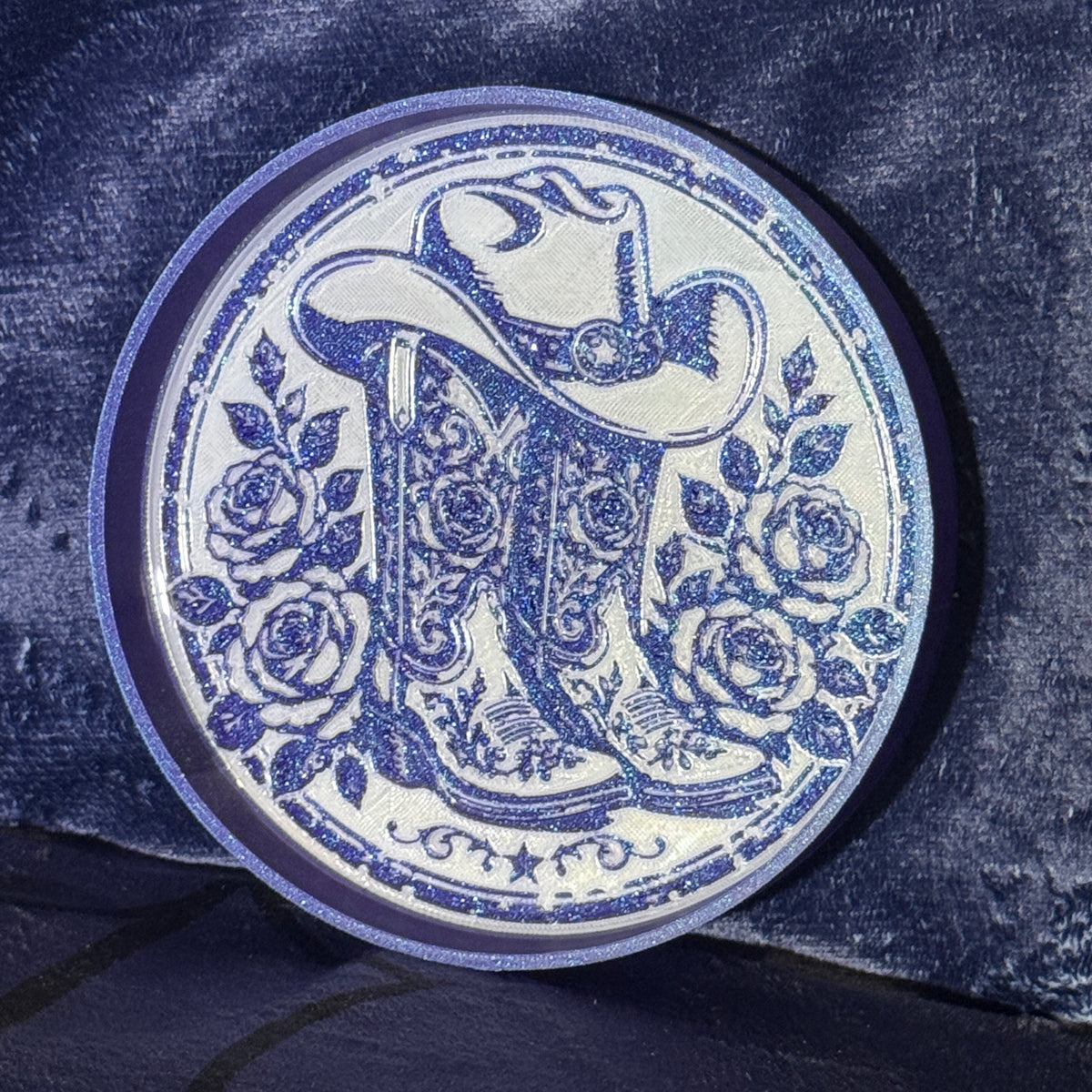 cowboy boots hat trinket tray