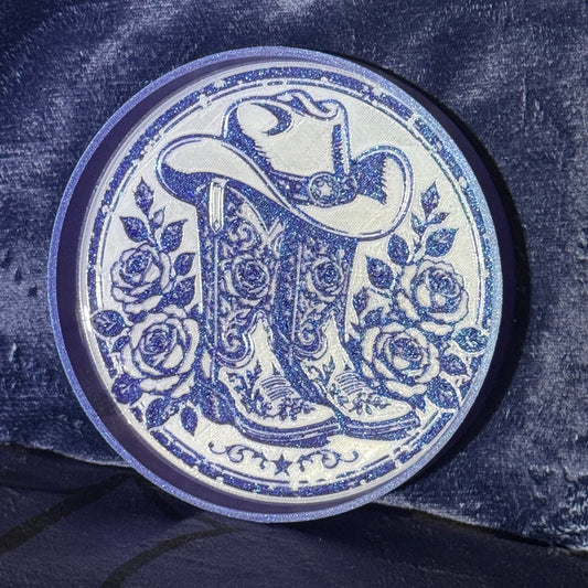 cowboy boots hat trinket tray