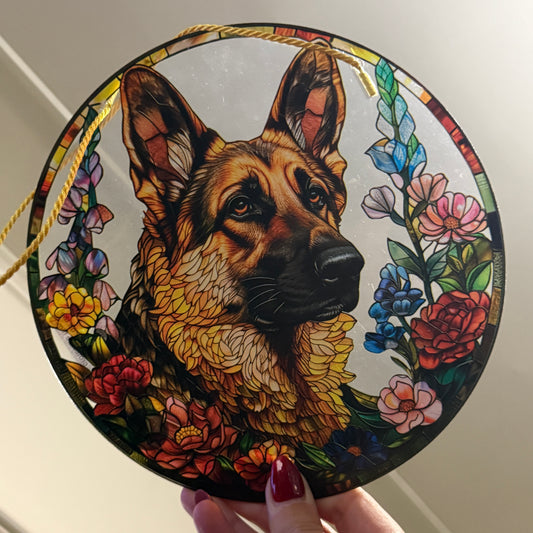 German Shepard sun catcher