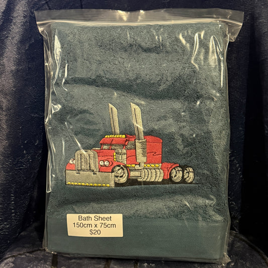 Cartoon cool truck bath sheet