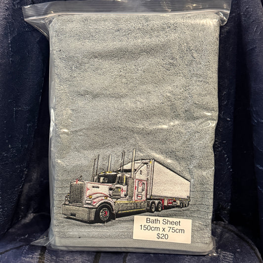 White kenworth fridge vans bath sheet