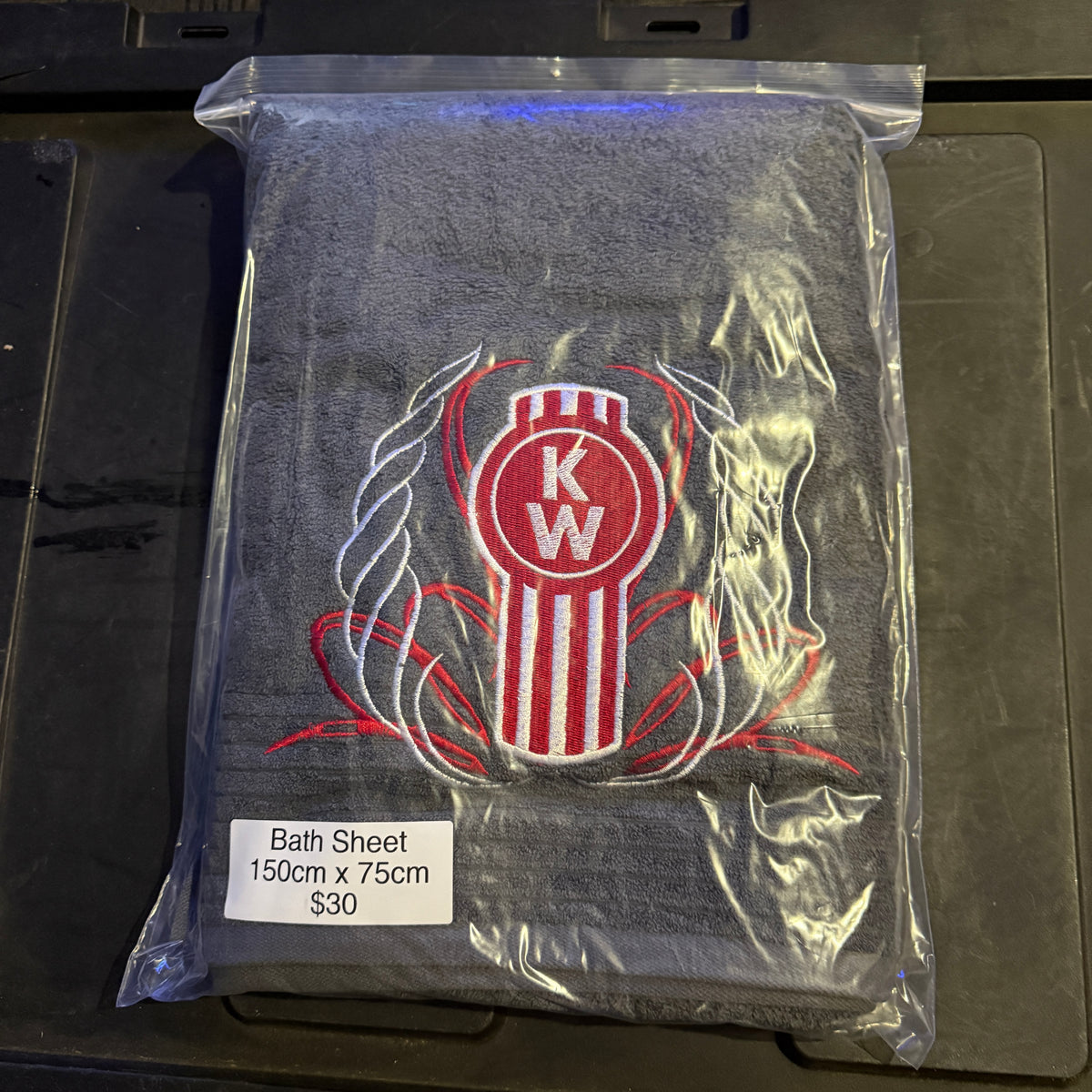Kenworth Pinstripe logo truck bath sheet SALE