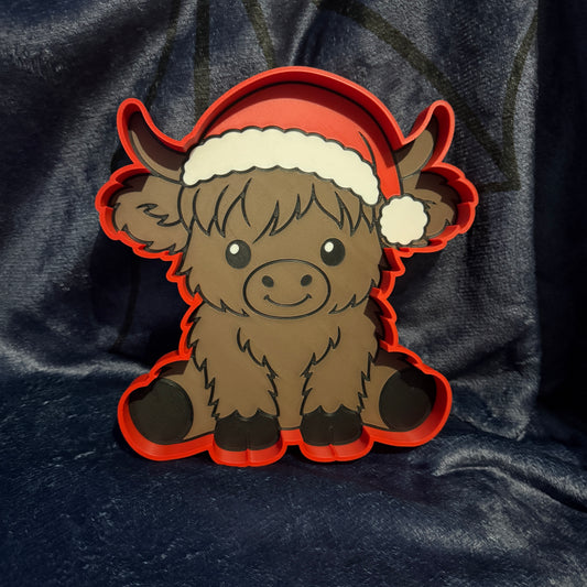Highland Cow Christmas trinket tray