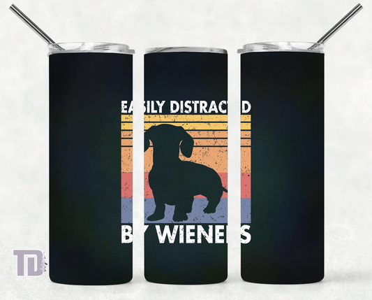 Easily distracted by wieners dachshund dog Tumbler